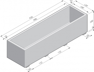 Bloembak 120x420